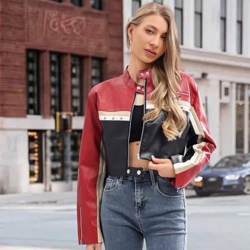 Women Leather Jackets Motorcycle Bomber Leather Coats Moto Biker Coat Spring Fall Outfits Fashion Clothes2