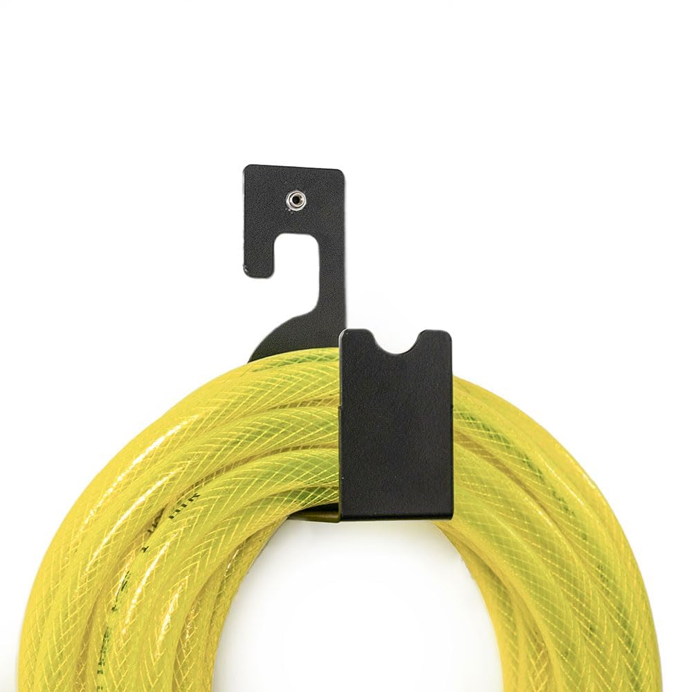 UGAOO Heavy Duty Steel Hose Hanger | Wall Mounted Hose Holder for Garden & Outdoor Use | Rust-Resistant Water Pipe Organizer | Hose Storage Solution - Black-picture-15