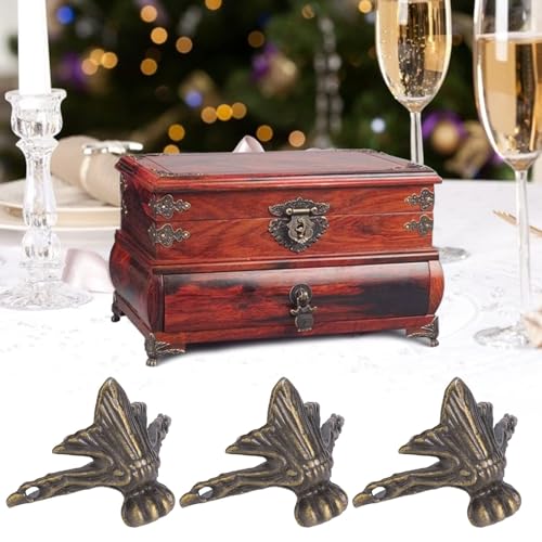 HERCHR 10PCS Jewelry Box Feet, Antique Decorative Box Legs Feet Zinc Alloy Wood Case Corner Protector for Wood Jewelry Chest Gift Box - Image 2