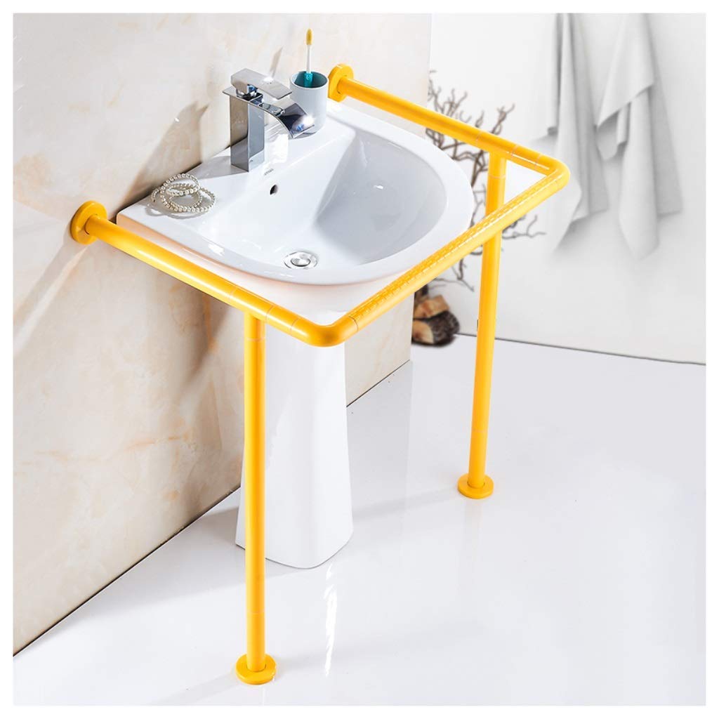 Marco de aseo asideros de aseo Barra de apoyo de seguridad for baño, sin barreras, for lavabo, for personas mayores, con agarre antideslizante, antiestático, antideslizante(Yellow)