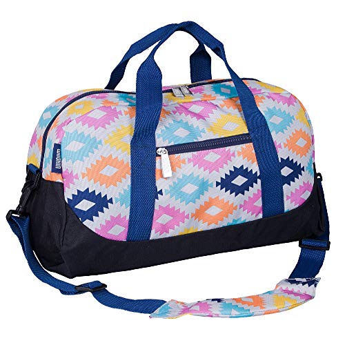 Wildkin Kids Overnighter Duffel Bag for Boys and Girls, Carry-On Size and Perfect for After-School Practice or Weekend Overnight Travel, Measures 18x9x9 Inches, BPA-free (Peace Signs)