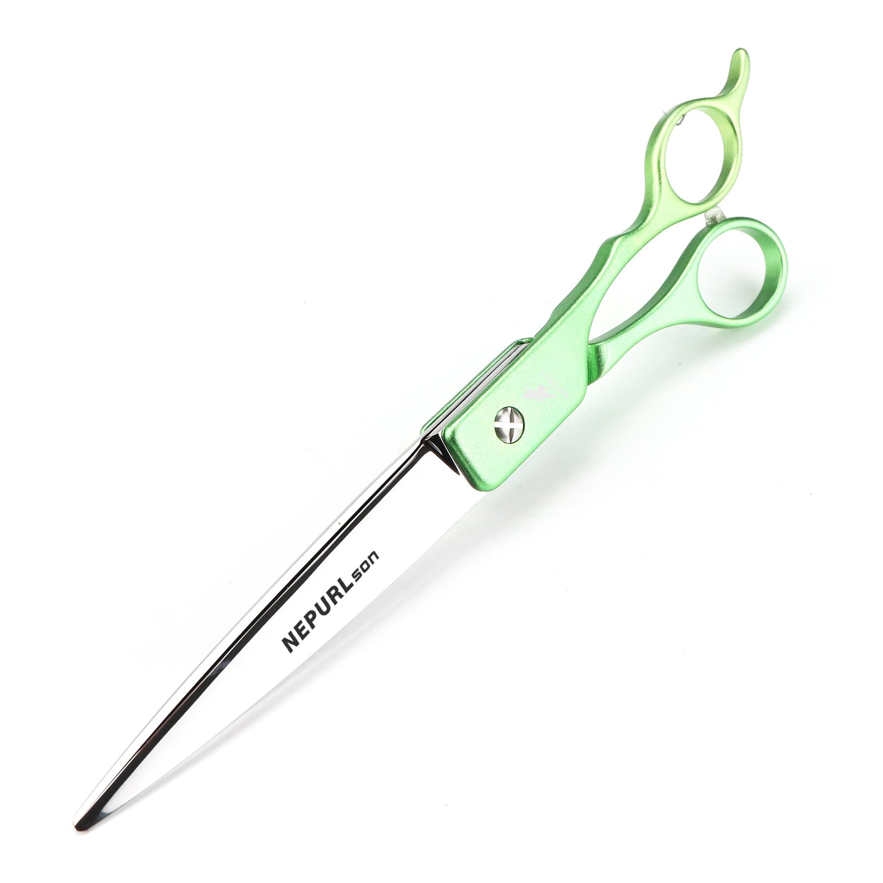7.5in Professional Pet Grooming Straight Scissors - Japan 440C Stainless Steel Dog Hair Cutting Shears,Aluminum Handle, Salon Pet Hair Trimming Tools for Cats and Dogs,Green