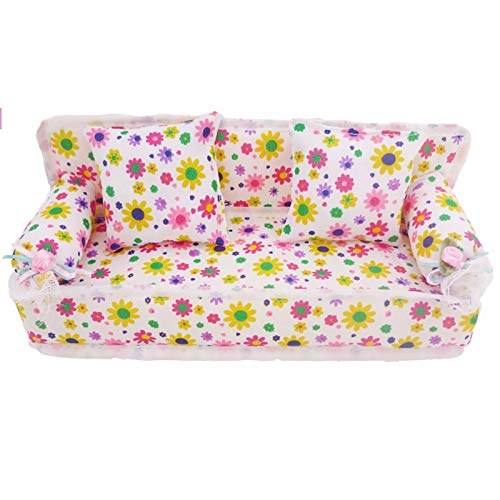 Yudanny 8 Pièces/Ensemble Accessoires de Meubles de Princesse Ensemble de Commode-Cadeau + Ensemble de Canapé + Ensemble de Lit + Cintres pour Poupée Barbie de Chambre à Coucher – Image 3