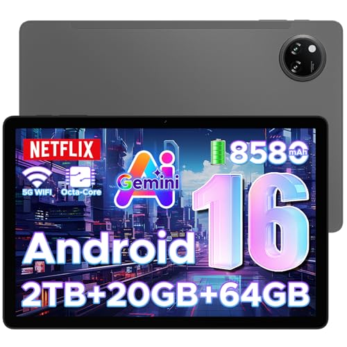 DOOGEE Tab A9+ Android 16 AI Tablet 11 Zoll, Unisoc T7200 Octa-Core 8580mAh Gaming Tablet Android 20GB RAM+64GB ROM(TF 2...
