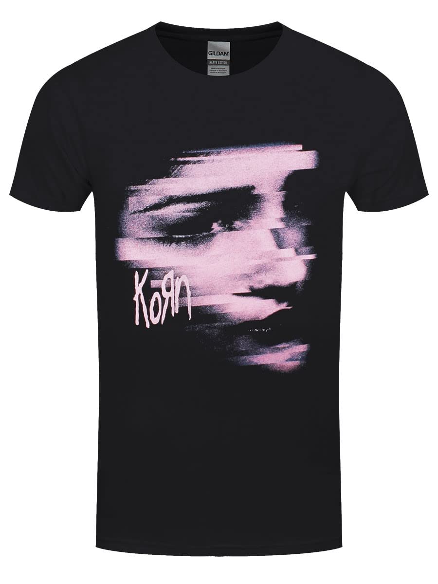 Korn T Shirt Chopped Face Band Logo Official Mens Black M