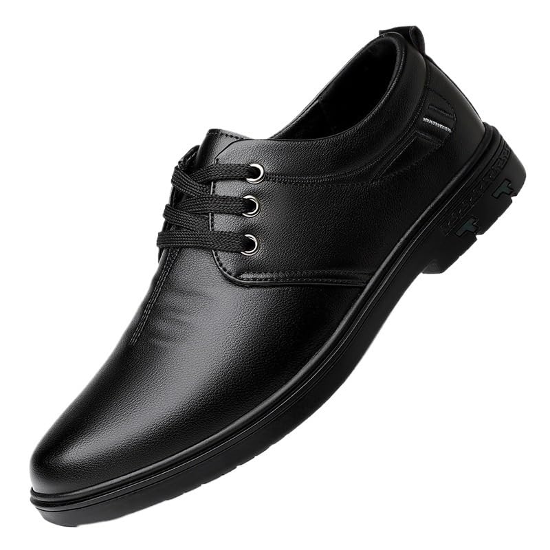 Men's Lace-Up Formal Shoes Fashion Business Leather Oxfords Comfortable Low Top Dress Shoes