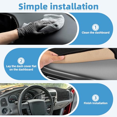 Image of Dash Cover Mat for Ford Ranger 1995-2011 / Explorer 1995-2001 / Mercury Mountaineer 1997-2001 / Mazda B2300 B2500 B3000 B4000 1995-2010 Dashboard Cover Mat Sunshade UV Rays Protector Accessories