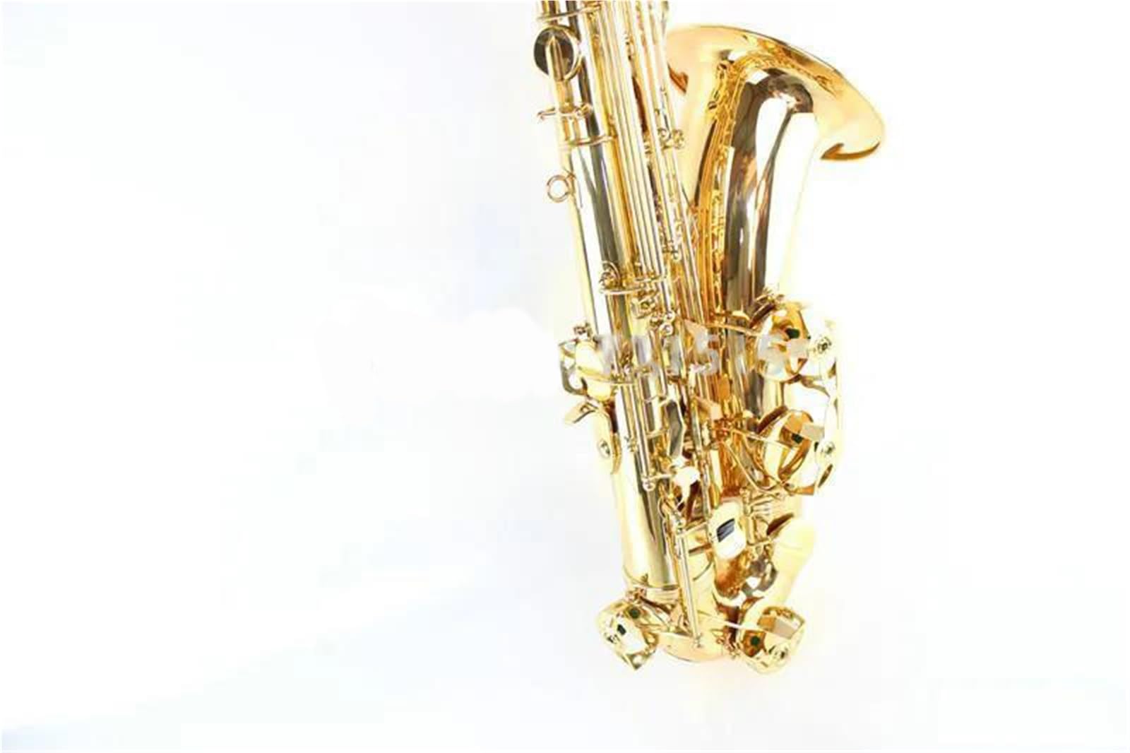 Saksofon Tenorowy Bb Mosiężny Złocony Lakierowany Instrument Sceniczny Z Futerałem I Ustnikiem Zestaw Saksofonowy