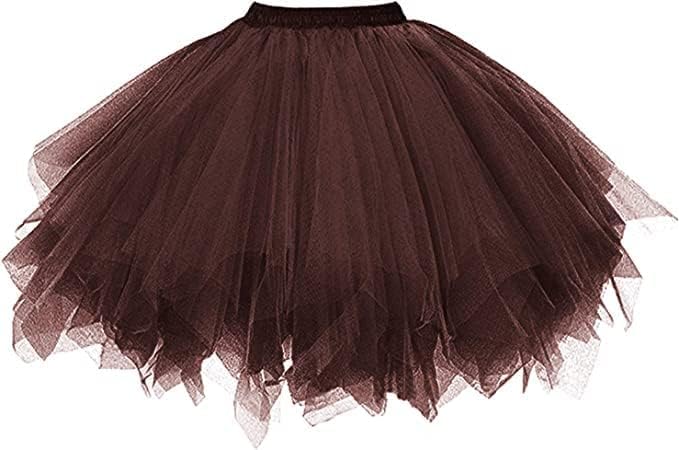 Girstunm Damen Tutu Tüllrock 50er Vintage Tüllrock Petticoat Mehrfarbig...