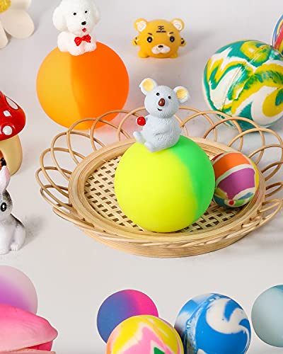 Pllieay 12 Stück Flummis für Kinder in 3 Größen, gemischte Farben, Hüpfbälle und Kindergeburtstag Gummibälle Gastgeschenke