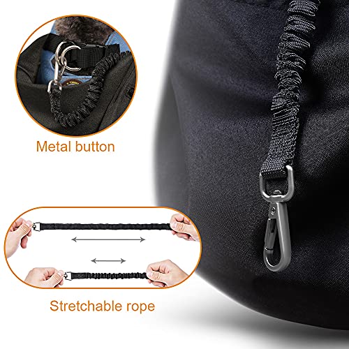 AOFOOK Dog Cat Sling Carrier Adjustable Padded Shoulder Strap with Zipper Pocket for Outdoor Travel (Black) - Image 3