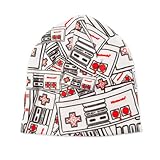 100% Acrylfaser Nintendo Mütze Beanie Strickmütze All Over Printed Controller (Weiß)