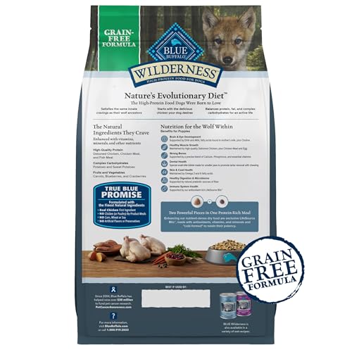 Blue Buffalo Wilderness Chicken Puppy Dry Dog Food, Grain-Free, 24 lb - image 2