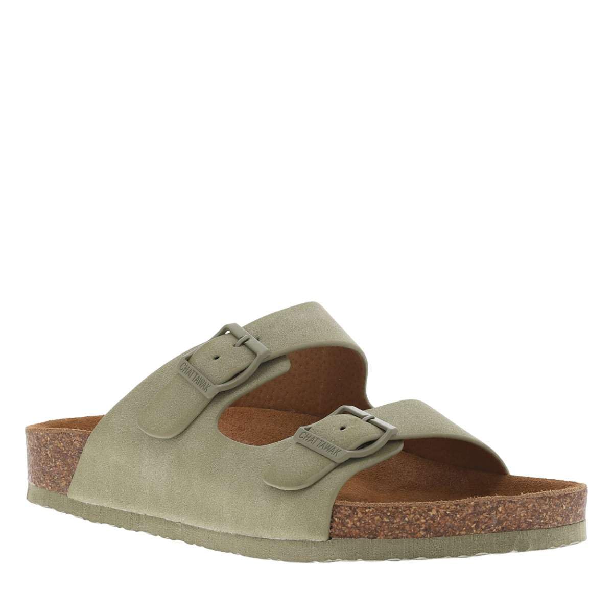 Chattawak - Mules FEMME vertes et à boucle à ardillon