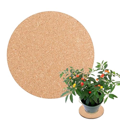 Posavasos Para Plantas – Juego De Alfombrillas De Corcho Impermeables, Posavasos Reversibles | Alfombrillas Antideslizantes Para Macetas Para Decoración Interior Y Exterior, Almohadillas De Corcho Abs