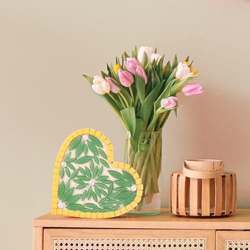 Youway Style Green Leaf Mosaic Tiles For Crafts Bulk,200G Petal Mosaic Glass Pieces,Flower Glass Tiles For Diy Garden Mosaic Making thumb #2