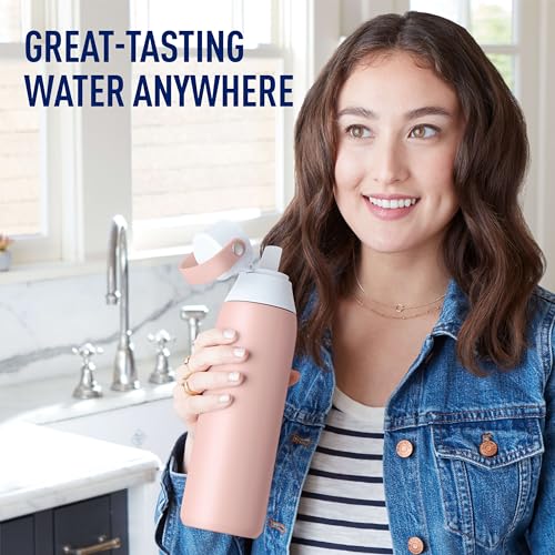 Image of Brita Stainless Steel Premium Filtering Water Bottle, BPA-Free, Reusable, Insulated, Replaces 300 Plastic Water Bottles, Filter Lasts 2 Months or 40 Gallons, Includes 1 Filter, Rose - 20 oz