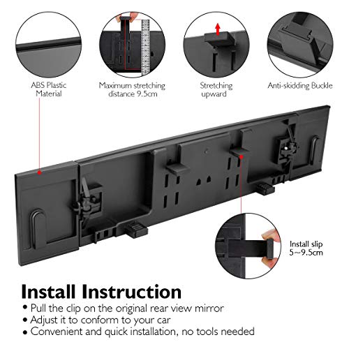 Image of Rear View Mirror, 15-inch Clip on Rearview Mirrors, Wide Angle Curved Rearview Mirror, Interior Blind Spot Mirrors for Car