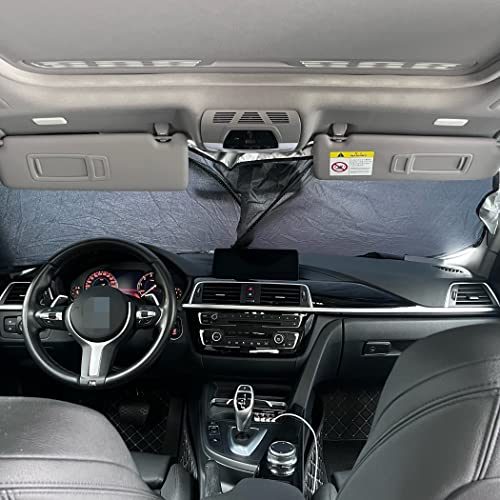 Cartman Windshield Sun Shade 63" X 34", Baby Sun Shade For Car Window Side 20"X12", Durable 210T Material Car Sun Visor For Uv Rays, Storage Pouch Included #TOP1