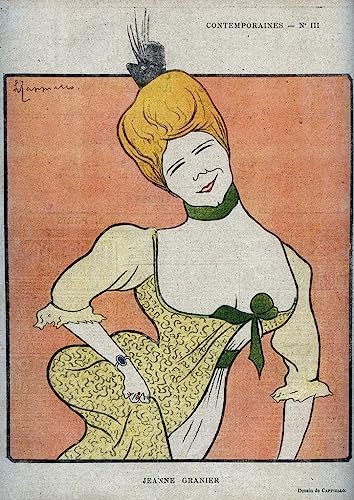 Tableau portrait Jeanne Granier par Cappiello impression d'art sur toile 60x90cm