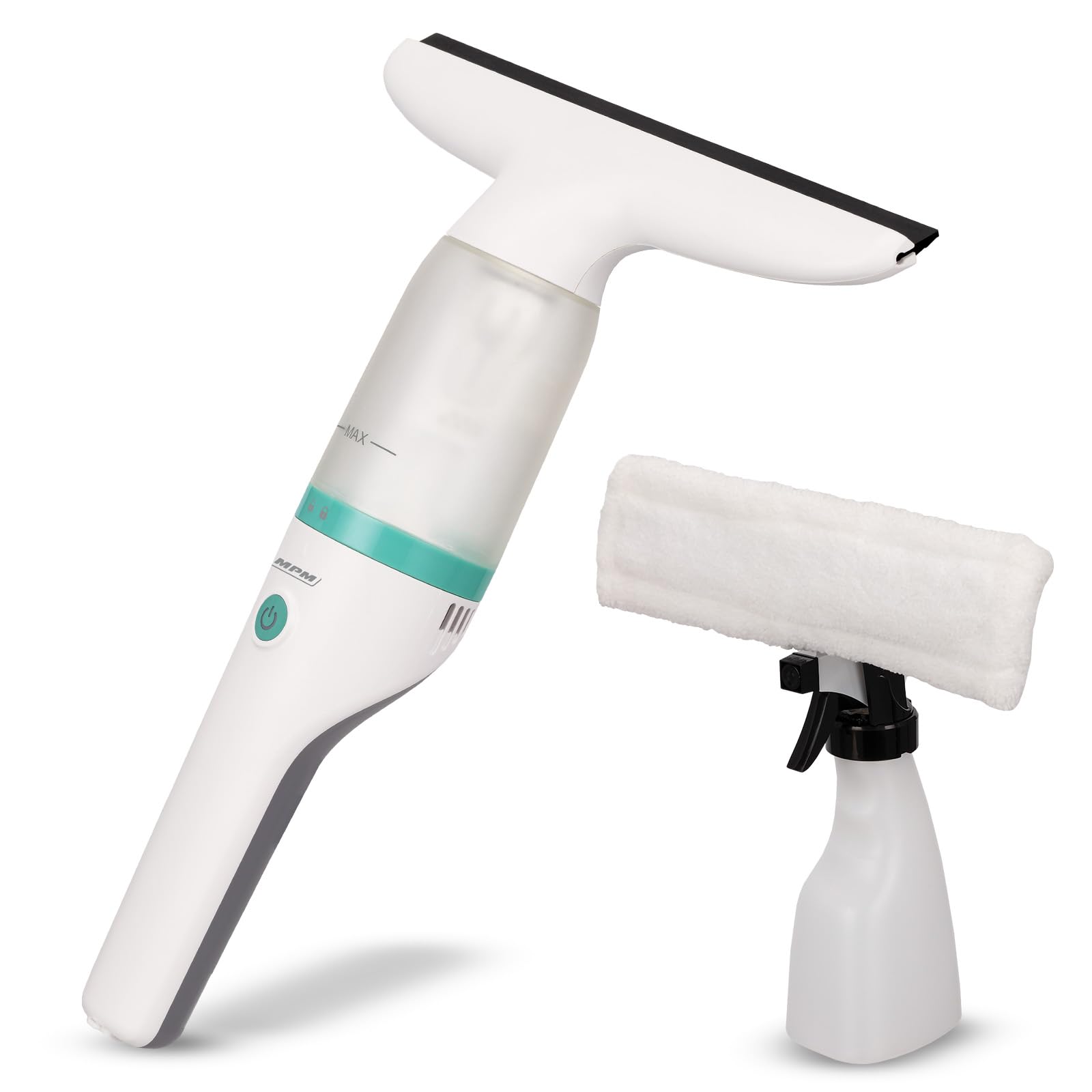 MPM Aspirateur de fenêtre MDS-01 - Aspirateur de fenêtre qui aspire automatiquement l'eau - Sans traces ni taches d'eau - 40 minutes d'autonomie avec une charge