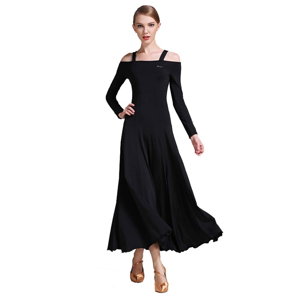 YILINFEIERWomen Short Sleeves Shoulder Straps Big A Swing Flamenco Spanish Dance Ballroom Dance Dresses