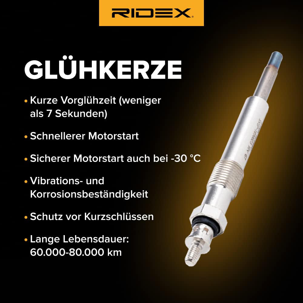 RIDEX Glühkerzen SW: 10 M10x1.0 Kompatibel mit VW Golf IV Schrägheck 1J1 1106500Q0D 95VW6M090AB 59624J