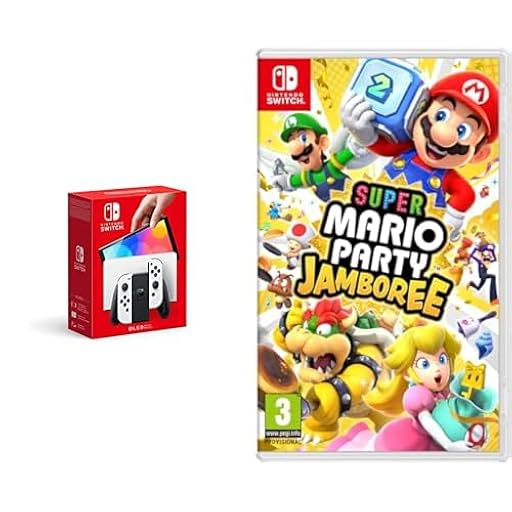 Nintendo Switch (versión OLED) Blanca & Super Mario Party Jamboree | Ya disponible en tu tienda friki favorita! En mundofriki.es!
