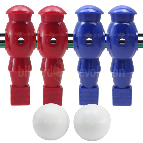 Billiard Evolution 4 Red and Blue Robotic Foosball Men and 2 Smooth Balls