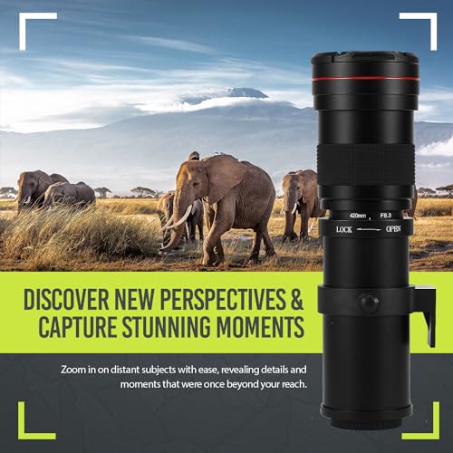 Image of High-Power 420-800mm f /8.3 HD Manual Telephoto Lens for Nikon D500, D600, D610, D700, D750, D800, D800e, D810, D810a, D850, D3400, D5000, D5100, D5200, D5300, D5500, D5600, D7100, D7200, D7500 DSLR