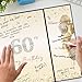 DARUNAXY Black Gold 60th Birthday Party Decorations, Happy 60th Birthday Alternative Signature Guest Book for Men Women Cheers to 60 Years Old Gifts 60 Birthday Signing Card Board Party Supplies