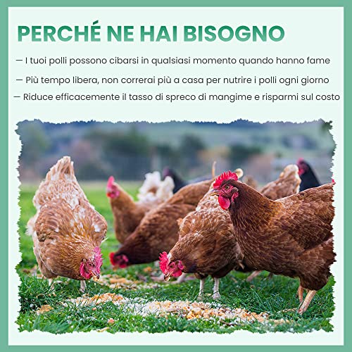 PawHut Mangiatoia Antipioggia per Galline da 22