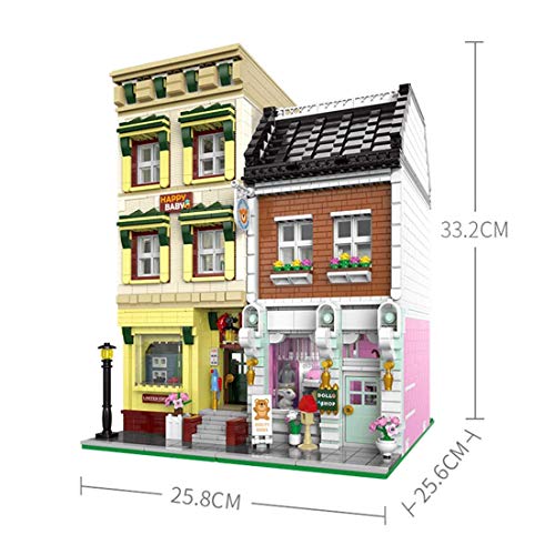 n.g. Wohnkultur Architektur Bausteine Modell 3623Pcs Europäischer Spielwarenladen MOC Stadthaus Straßenansicht… – Bild 3