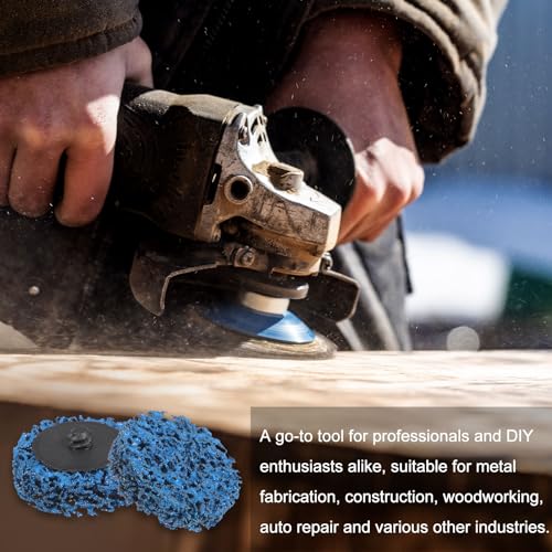 QUARKZMAN Abstreifscheiben Abisolierrad 2 Schnell Rostlöser Schleifscheiben mit 1/4 Scheibe Pad Halter für Winkelschleifer Maschine Reinigen und Entfernen von Farbschichten Blau