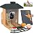 Osoeri Smart Bird Feeder with Camera, 1080P HD AI Identify & Capture Bird Videos, Auto Motion Detection, DIY Add-ons & Hummingbird Feeder, Wood Color-2 Bins
