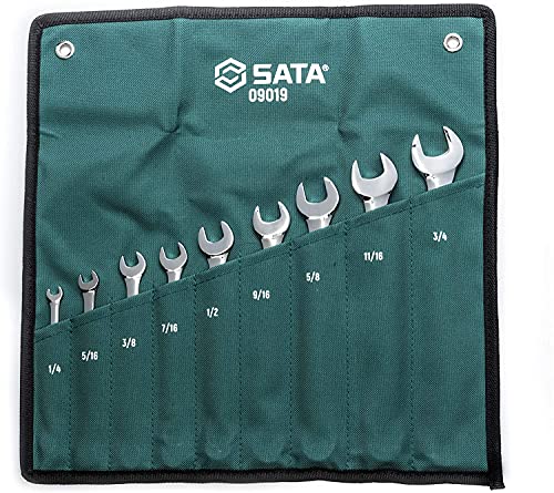 SATA 9-Piece Full-Polish Combination Wrench Set, SAE - ST09019SJ