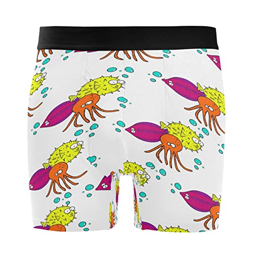 Bóxer para hombre de pulpo y pez pack de 2 calzoncillos elásticos de dibujos animados Vnurnrn