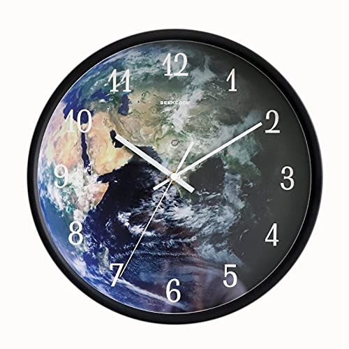 Bedroom Wall Decor GEEKCOOK Luminous Wall Clock Modern Design Voice Control Silent Night Lights LED Glowing Clocks Living Room Decor