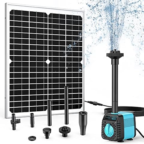 Sun Energise 20W Solar Water Pump Fountain Outdoor, 320GPH Submersible Powered Pump and 20 Watt Solar Panel for Pond Aeration, Garden Decoration, Pool, Fish Tank, Hydroponics, Aquaculture Cover