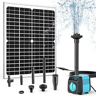 Sun Energise 20W Solar Water Pump Fountain Outdoor, 320GPH Submersible Powered Pump and 20 Watt Solar Panel for Pond Aeration, Garden Decoration, Pool, Fish Tank, Hydroponics, Aquaculture