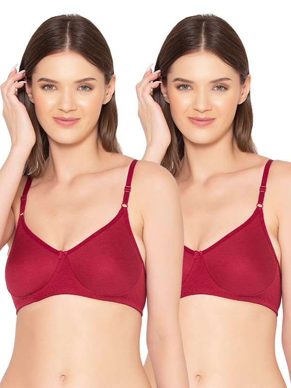 Image of Groversons Paris Beauty Women's Pack of 2 Seamless Non-Padded, Non-Wired Bra (COMB09)