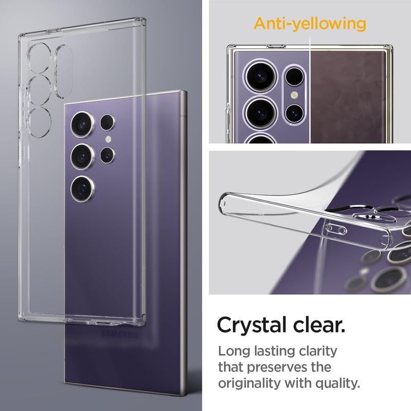 Image of Case Creation New Samsung S24 Ultra Premium Imported 0.3mm Crystal Clear Totu Silicone Transparent Flexible Soft Corner Protection with TPU Slim Back Case Color Cover for S24 Ultra