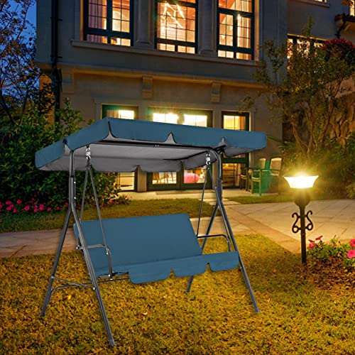 Phezen Swing Canopy Replacement And Swing Seat Covers, Patio Canopy Swing Cover Waterproof Swing Chair Awning Outdoor Courtyard Beach Canopy Swing Porch Top Cover Sunshade Cover Blue (65 X 45) #TOP2