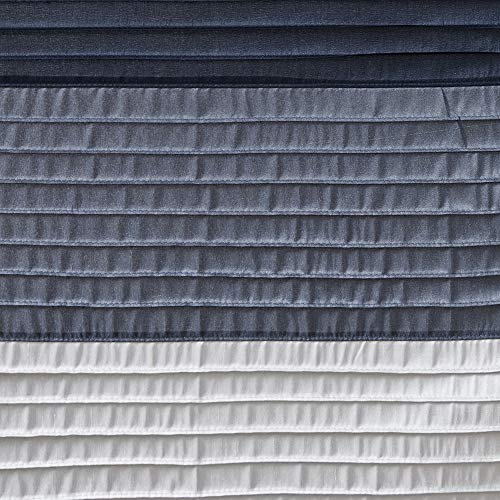 Madison Park MP70-2206 Amherst Bathroom Shower Curtain Faux Silk Pieced Striped Modern Microfiber Bath Curtains thumb #4