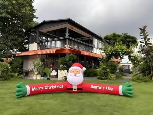10 FT Christmas Blow Up Yard Decorations, Christmas Santa Inflatable Outdoor Decoration Built-in Bright LED Light, Outdoor Inflatable Christmas Decorations for Garden Patio Lawn Xmas Decorations