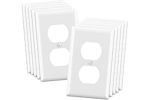 Elegrp 10 Pack Glossy White 1-Gang Wall Outlet Cover Plates