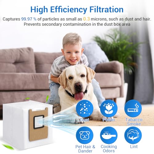 Image of 14 Pack Dust Bags,Compatible with Eufy E28 Omni /E25 Omni Robot / C28 Vacuum,3L Large Capacity,Heavy-Duty 4-Layer Tear-Resistant Design E28Omni /E25 Omni / C28 Vacuum Bags