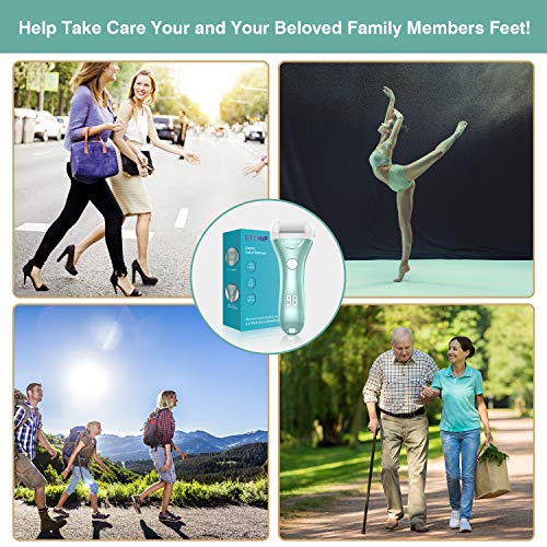 Elektrischer Hornhautentferner, etship Fußfeile Elektrisch Wiederaufladbarer, Fußpflege Pediküre Set, Abgestorbener Hautentferner für Füße, Foot File Electric mit 4 Rollen, 2 Geschwindigkeiten. - Image 8