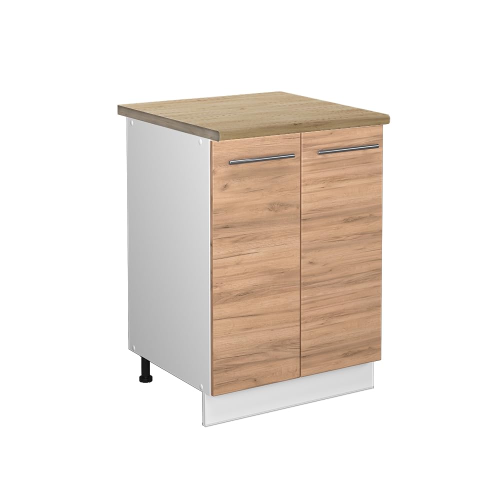 Vicco Küchenunterschrank Fame-Line, Goldkraft Eiche, 60 cm, AP Eiche, zur Kombination mit weiteren Modulen der Fame-Line Serie