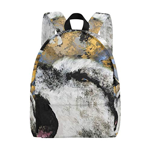 zaino da viaggio con stampa di lupo multicolore 5 taglia unica